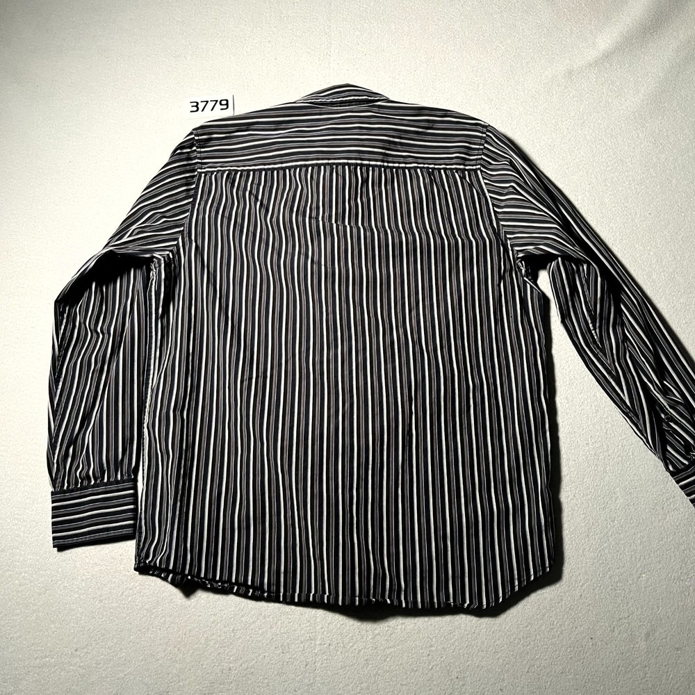 Calvin Klein Shirt Mens Medium Multicolor Striped Cotton Pleated Button Up - Picture 5 of 6